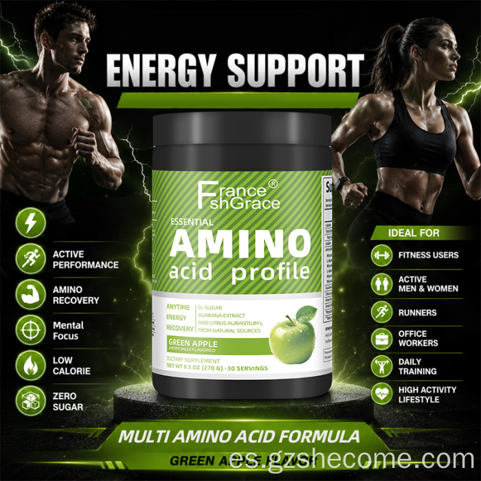 Shecome Aminoácido Polvo Recuperación Energética Sabor Manzana